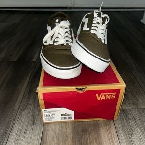 Vans Classic Khaki and White Sneakers